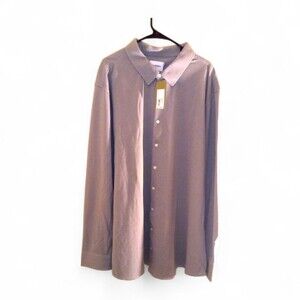 NWT Goodfellow & Co. Men’s Tall 4XL 4XLT Cotton Long Sleeve Button Shirt Gray